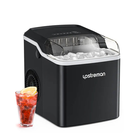 Upstreman Y90 Countertop Ice Maker, Self-Cleaning Ice Cube Maker Machine, Max 26Lbs/Day, 9 Ice Cubes Ready in 6 Mins