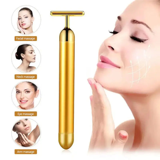 Gold T-Bar Facial Roller