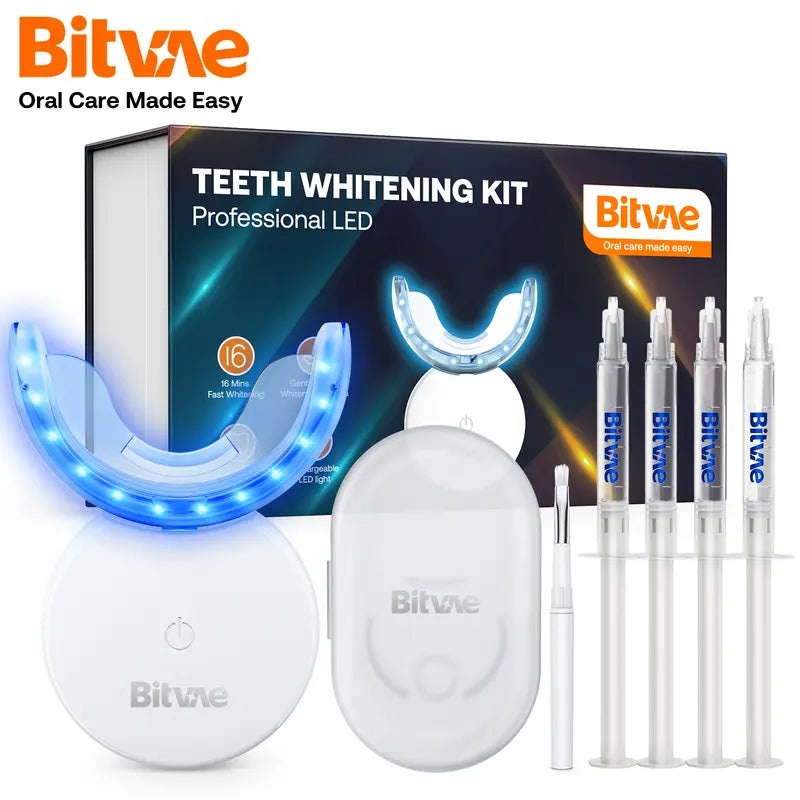 Bitvae L09 Teeth Whitening Kit LED Light W/22%, Teeth Whitening Light with 4 Carbamide Peroxide Teeth Whitening Gel for Sensitive Teeth, Effective, Travel-Friendly, Easy to Use