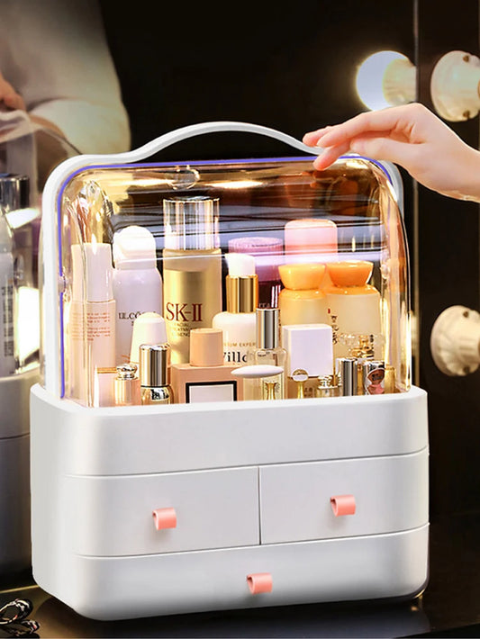 Makeup Organizer Cosmetics Beauty Storage Box for Girls Waterproof Dustproof Large Capacity Makeup Storage Box