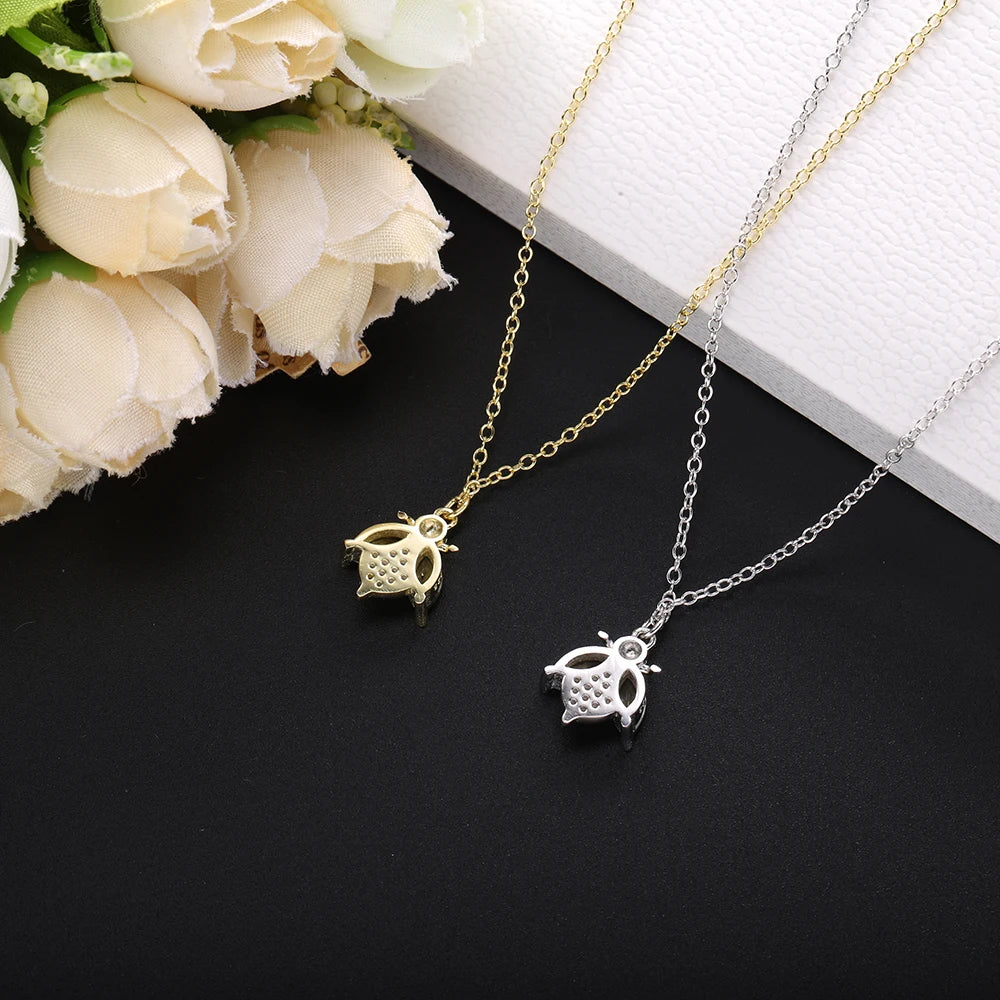 SHADOWHUNTERS Real 925 Sterling Silver Lovely Bee Pendant Necklace with Clear Green Wings for Women Jewellery Gift High Quality