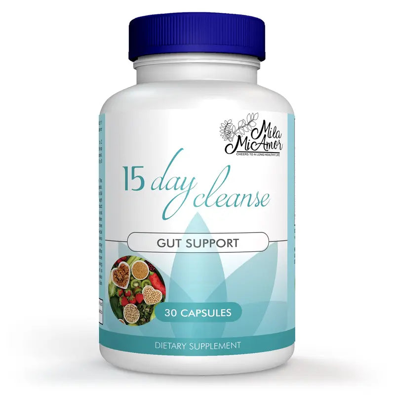 15 Day Cleanse - Gut and Colon Support | Caffeine Free | Advanced Formula with Senna, Cascara Sagrada, & Psyllium Husk | Non-Gmo | 30 Capsules